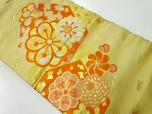 アンティーク　花模様織出し名古屋帯（材料）